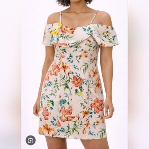 Guess Floral Off-Shoulder Midi Dress